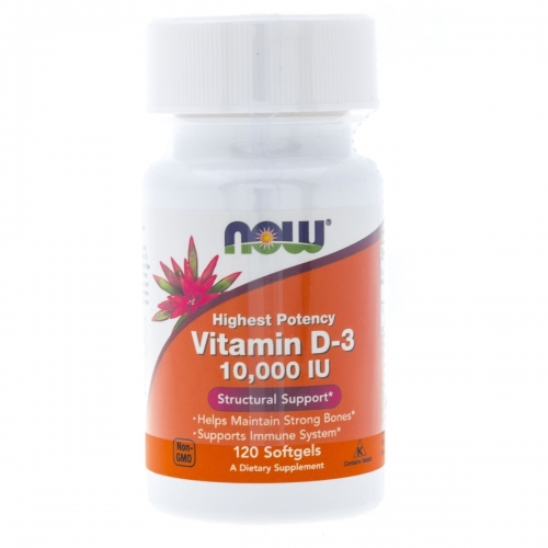 NOW Vitamin D-3 10000 ME (120 капсул)