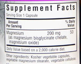 Состав Bluebonnet Nutrition Buffered Chelated Magnesium
