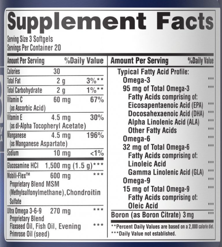Puritans Pride Glucosamine Chondroitin MSM Omega 3,6,9 купить по